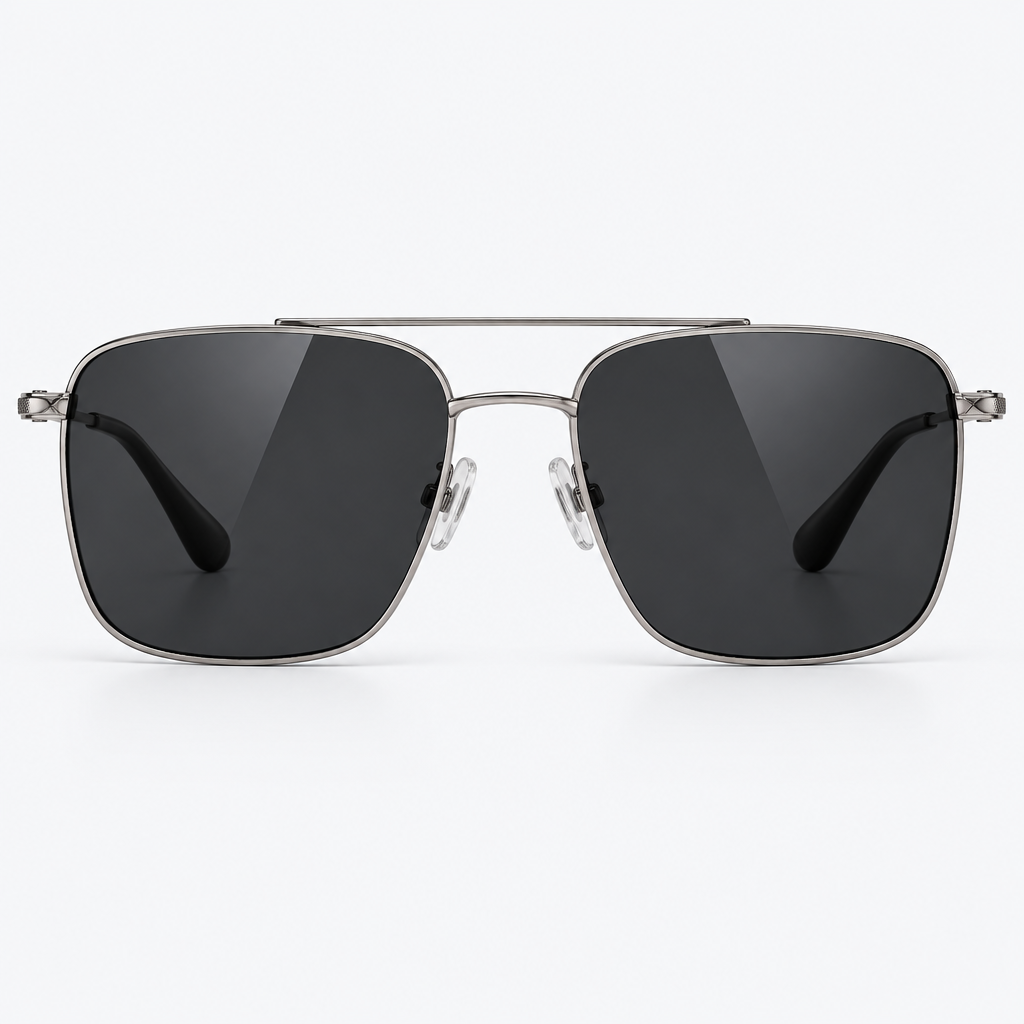 Apex Navigator Square Aviator Sunglasses - Front View