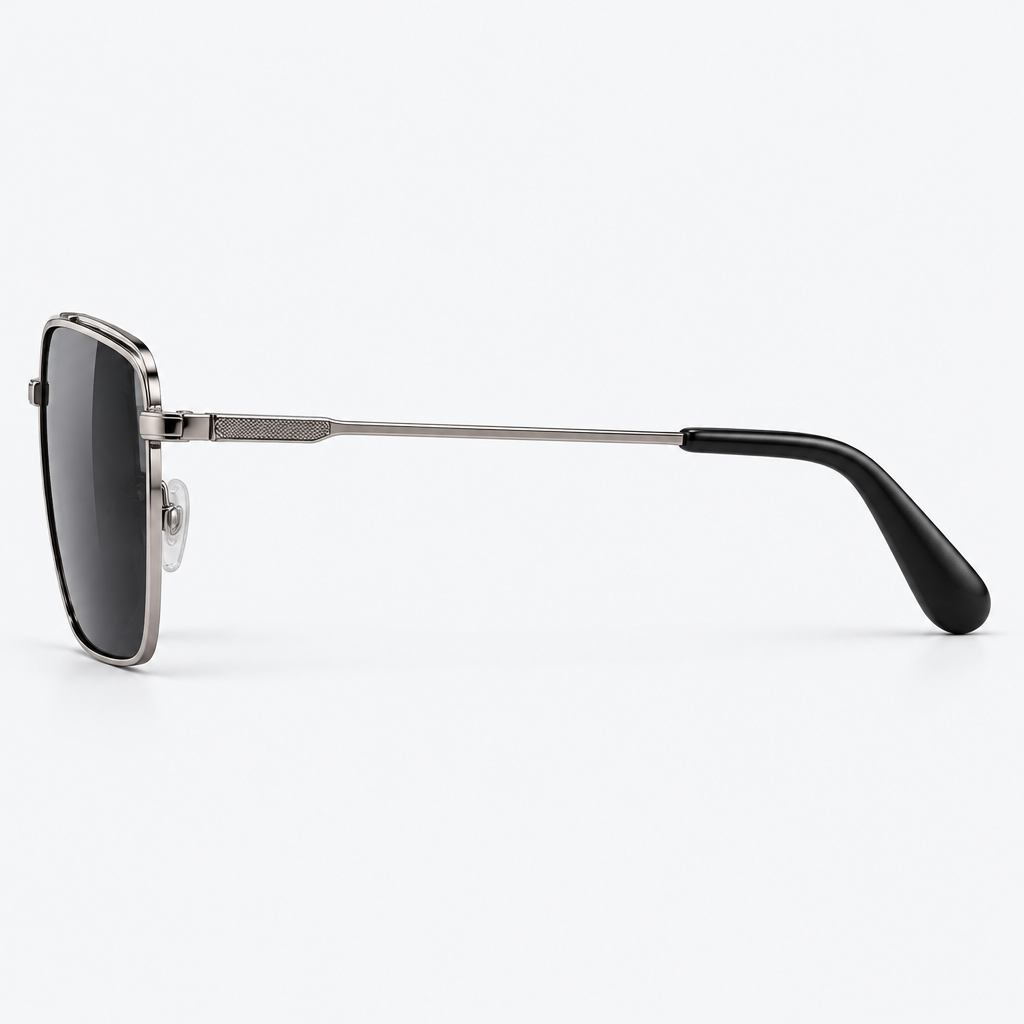 Apex Navigator Square Aviator Sunglasses - 90 Degree Side Profile