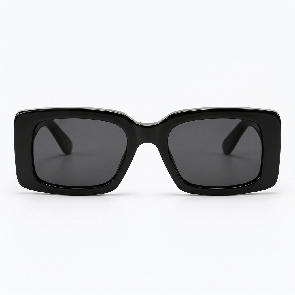 Noir Luxe Rectangle Sunglasses - Front View