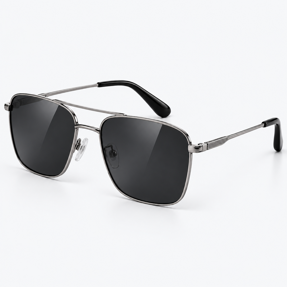 Apex Navigator Square Aviator Sunglasses - 45 Degree Three-Quarter View