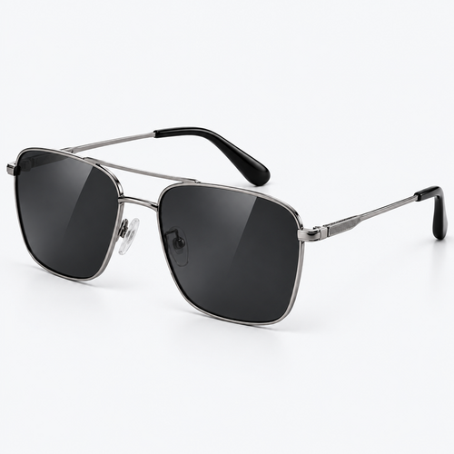 Apex Navigator Square Aviator Sunglasses - 45 Degree Three-Quarter View